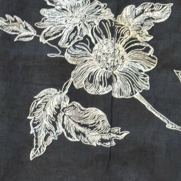 RAFAELLA Women Size 12 Black and White %100 linen Floral pants Quiet‎ Luxury - Picture 4 of 6